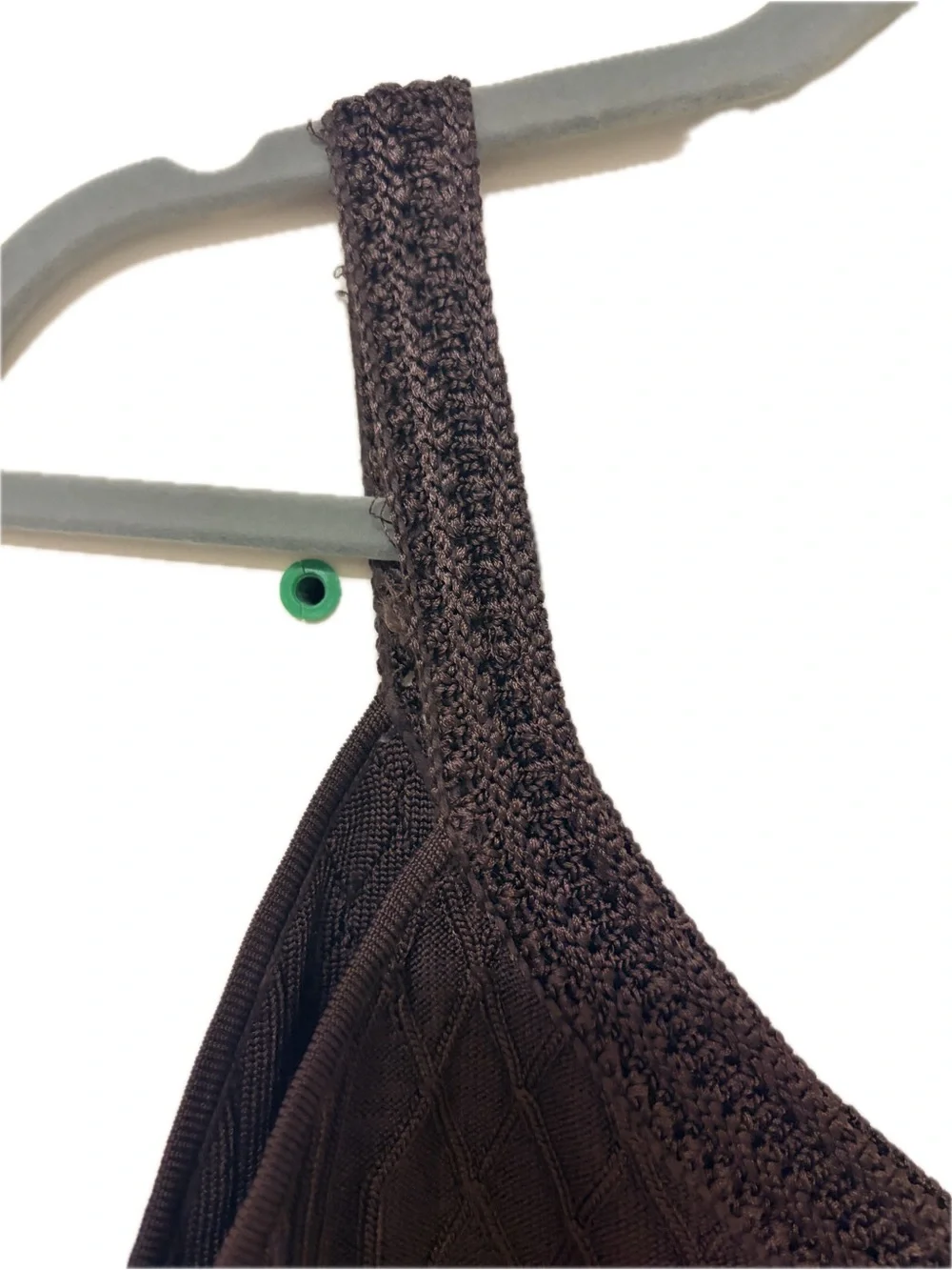 White House Black Market Brown Knit Sweater Tank Cami Size Small V-Neck Ribbed - Picture 5 of 8